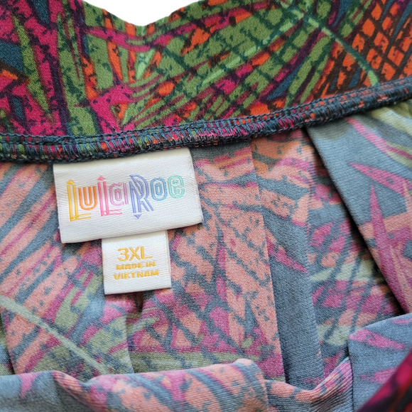 Lularoe Madison Box Pleats w/ Pockets Tropical Pink/Green Skirt Women Sz 3XL - Picture 5 of 6